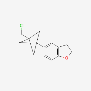 molecular formula C14H15ClO B2829802 5-[3-(Chloromethyl)-1-bicyclo[1.1.1]pentanyl]-2,3-dihydro-1-benzofuran CAS No. 2287300-96-1