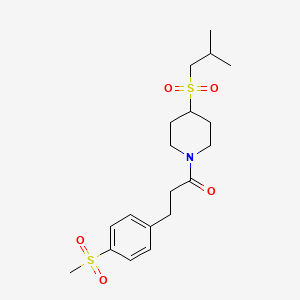 1-(4-(Isobutylsulfonyl)piperidin-1-yl)-3-(4-(methylsulfonyl)phenyl)propan-1-one