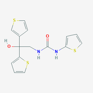 molecular formula C15H14N2O2S3 B2829806 1-(2-Hydroxy-2-(thiophen-2-yl)-2-(thiophen-3-yl)ethyl)-3-(thiophen-2-yl)urea CAS No. 2034483-60-6