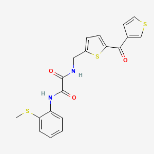 molecular formula C19H16N2O3S3 B2829809 N'-[2-(methylsulfanyl)phenyl]-N-{[5-(thiophene-3-carbonyl)thiophen-2-yl]methyl}ethanediamide CAS No. 1797761-17-1