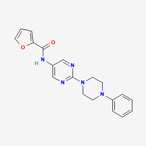 molecular formula C19H19N5O2 B2829811 N-[2-(4-phenylpiperazin-1-yl)pyrimidin-5-yl]furan-2-carboxamide CAS No. 1396685-84-9