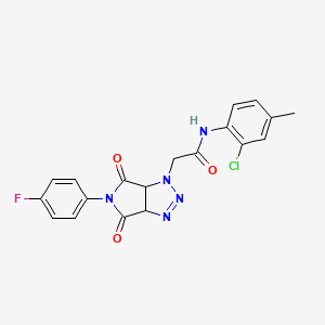 molecular formula C19H15ClFN5O3 B2829819 N-(2-chloro-4-methylphenyl)-2-[5-(4-fluorophenyl)-4,6-dioxo-1H,3aH,4H,5H,6H,6aH-pyrrolo[3,4-d][1,2,3]triazol-1-yl]acetamide CAS No. 1052603-50-5