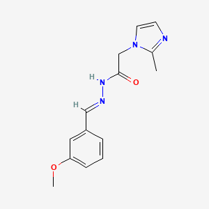 molecular formula C14H16N4O2 B2829863 (E)-N'-(3-methoxybenzylidene)-2-(2-methyl-1H-imidazol-1-yl)acetohydrazide CAS No. 799821-02-6