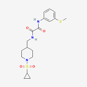 molecular formula C18H25N3O4S2 B2829939 N-{[1-(cyclopropanesulfonyl)piperidin-4-yl]methyl}-N'-[3-(methylsulfanyl)phenyl]ethanediamide CAS No. 1235119-40-0
