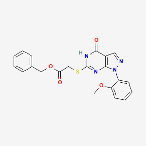 benzyl 2-((1-(2-methoxyphenyl)-4-oxo-4,5-dihydro-1H-pyrazolo[3,4-d]pyrimidin-6-yl)thio)acetate