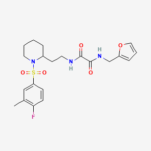 N1-(2-(1-((4-fluoro-3-methylphenyl)sulfonyl)piperidin-2-yl)ethyl)-N2-(furan-2-ylmethyl)oxalamide