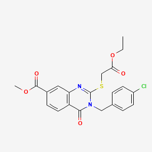 Methyl 3-(4-chlorobenzyl)-2-((2-ethoxy-2-oxoethyl)thio)-4-oxo-3,4-dihydroquinazoline-7-carboxylate