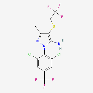 2-[2,6-Dichloro-4-(trifluoromethyl)phenyl]-5-methyl-4-(2,2,2-trifluoroethylsulfanyl)pyrazol-3-amine