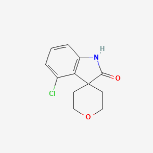 molecular formula C12H12ClNO2 B2829977 4-Chloro-1H-spiro[indole-3,4'-oxane]-2-one CAS No. 2168969-06-8