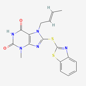 8-(1,3-benzothiazol-2-ylsulfanyl)-7-[(E)-but-2-enyl]-3-methylpurine-2,6-dione