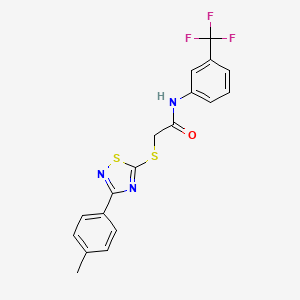 2-((3-(p-tolyl)-1,2,4-thiadiazol-5-yl)thio)-N-(3-(trifluoromethyl)phenyl)acetamide