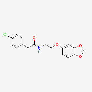 molecular formula C17H16ClNO4 B2829986 N-[2-(2H-1,3-benzodioxol-5-yloxy)ethyl]-2-(4-chlorophenyl)acetamide CAS No. 1171631-50-7