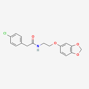 N-(2-(benzo[d][1,3]dioxol-5-yloxy)ethyl)-2-(4-chlorophenyl)acetamide
