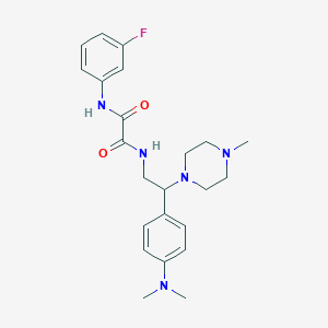 molecular formula C23H30FN5O2 B2829988 N1-(2-(4-(dimethylamino)phenyl)-2-(4-methylpiperazin-1-yl)ethyl)-N2-(3-fluorophenyl)oxalamide CAS No. 922982-34-1