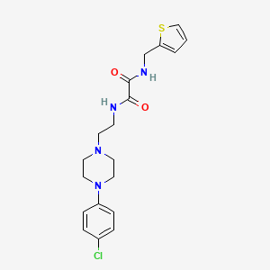 molecular formula C19H23ClN4O2S B2829994 N'-{2-[4-(4-chlorophenyl)piperazin-1-yl]ethyl}-N-[(thiophen-2-yl)methyl]ethanediamide CAS No. 1049576-25-1