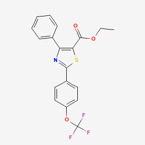 molecular formula C19H14F3NO3S B2830005 Ethyl 2-(4-trifluoromethoxyphenyl)-4-phenylthiazole-5-carboxylate CAS No. 1965304-81-7