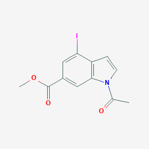 molecular formula C12H10INO3 B283002 methyl 1-acetyl-4-iodo-1H-indole-6-carboxylate 
