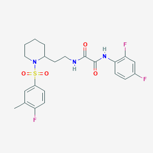molecular formula C22H24F3N3O4S B2830035 N'-(2,4-difluorophenyl)-N-{2-[1-(4-fluoro-3-methylbenzenesulfonyl)piperidin-2-yl]ethyl}ethanediamide CAS No. 898406-86-5