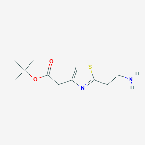 molecular formula C11H18N2O2S B2830055 Tert-butyl 2-[2-(2-aminoethyl)-1,3-thiazol-4-yl]acetate CAS No. 2287342-42-9