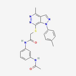 molecular formula C23H22N6O2S B2830063 N-(3-acetamidophenyl)-2-((4-methyl-1-(p-tolyl)-1H-pyrazolo[3,4-d]pyridazin-7-yl)thio)acetamide CAS No. 1207045-62-2