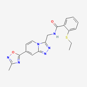 2-(ethylthio)-N-((7-(3-methyl-1,2,4-oxadiazol-5-yl)-[1,2,4]triazolo[4,3-a]pyridin-3-yl)methyl)benzamide