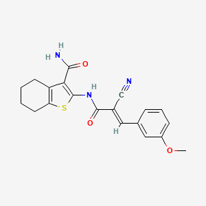 (E)-2-(2-cyano-3-(3-methoxyphenyl)acrylamido)-4,5,6,7-tetrahydrobenzo[b]thiophene-3-carboxamide