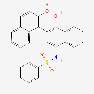 molecular formula C26H19NO4S B2830096 N-{1',2-dihydroxy-[1,2'-binaphthalene]-4'-yl}benzenesulfonamide CAS No. 36062-31-4