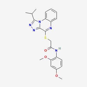 molecular formula C22H23N5O3S B2830101 N-(2,4-dimethoxyphenyl)-2-{[1-(propan-2-yl)-[1,2,4]triazolo[4,3-a]quinoxalin-4-yl]sulfanyl}acetamide CAS No. 1189889-04-0