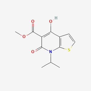 molecular formula C12H13NO4S B2830112 Methyl 4-hydroxy-7-isopropyl-6-oxo-6,7-dihydrothieno[2,3-B]pyridine-5-carboxylate CAS No. 869493-47-0