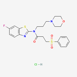 N-(6-fluorobenzo[d]thiazol-2-yl)-N-(3-morpholinopropyl)-3-(phenylsulfonyl)propanamide hydrochloride