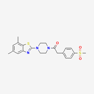 1-(4-(5,7-Dimethylbenzo[d]thiazol-2-yl)piperazin-1-yl)-2-(4-(methylsulfonyl)phenyl)ethanone