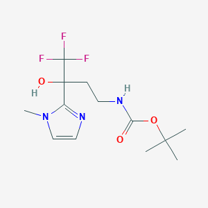 molecular formula C13H20F3N3O3 B2830159 Tert-butyl (4,4,4-trifluoro-3-hydroxy-3-(1-methyl-1h-imidazol-2-yl)butyl)carbamate CAS No. 1424230-43-2