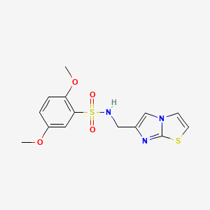 molecular formula C14H15N3O4S2 B2830176 N-({imidazo[2,1-b][1,3]thiazol-6-yl}methyl)-2,5-dimethoxybenzene-1-sulfonamide 