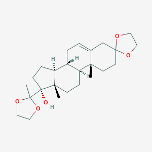 molecular formula C25H38O5 B028302 17-Hydroxypregn-5-ene-3,20-dione cyclic bis(ethylene acetal) CAS No. 3386-00-3