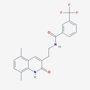 molecular formula C21H19F3N2O2 B2830244 N-(2-(5,8-dimethyl-2-oxo-1,2-dihydroquinolin-3-yl)ethyl)-3-(trifluoromethyl)benzamide CAS No. 851406-65-0