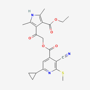 B2830255 2-[4-(ethoxycarbonyl)-2,5-dimethyl-1H-pyrrol-3-yl]-2-oxoethyl 3-cyano-6-cyclopropyl-2-(methylsulfanyl)pyridine-4-carboxylate CAS No. 1111452-60-8