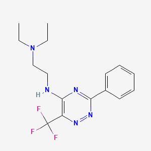 molecular formula C16H20F3N5 B2830315 N~1~,N~1~-diethyl-N~2~-[3-phenyl-6-(trifluoromethyl)-1,2,4-triazin-5-yl]-1,2-ethanediamine CAS No. 383148-74-1