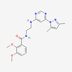 molecular formula C20H24N6O3 B2830337 N-(2-((6-(3,5-dimethyl-1H-pyrazol-1-yl)pyrimidin-4-yl)amino)ethyl)-2,3-dimethoxybenzamide CAS No. 1171057-54-7