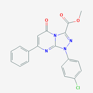 molecular formula C19H13ClN4O3 B283034 Methyl 1-(4-chlorophenyl)-5-oxo-7-phenyl-1,5-dihydro[1,2,4]triazolo[4,3-a]pyrimidine-3-carboxylate 