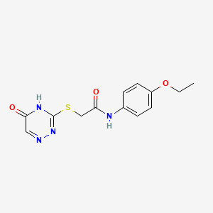 molecular formula C13H14N4O3S B2830340 N-(4-ethoxyphenyl)-2-((5-oxo-4,5-dihydro-1,2,4-triazin-3-yl)thio)acetamide CAS No. 872628-48-3