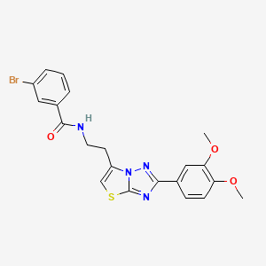 molecular formula C21H19BrN4O3S B2830352 3-bromo-N-(2-(2-(3,4-dimethoxyphenyl)thiazolo[3,2-b][1,2,4]triazol-6-yl)ethyl)benzamide CAS No. 894042-50-3
