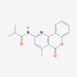 molecular formula C17H16N2O3 B2830372 N-(4-methyl-5-oxo-5H-chromeno[4,3-b]pyridin-2-yl)isobutyramide 