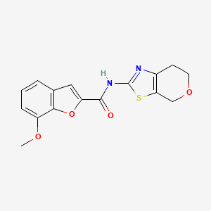 molecular formula C16H14N2O4S B2830381 N-(6,7-dihydro-4H-pyrano[4,3-d]thiazol-2-yl)-7-methoxybenzofuran-2-carboxamide CAS No. 1396848-51-3