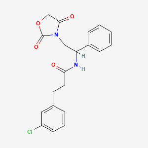 molecular formula C20H19ClN2O4 B2830384 3-(3-chlorophenyl)-N-[2-(2,4-dioxo-1,3-oxazolidin-3-yl)-1-phenylethyl]propanamide CAS No. 2034404-01-6