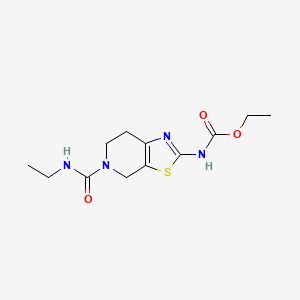 molecular formula C12H18N4O3S B2830389 Ethyl (5-(ethylcarbamoyl)-4,5,6,7-tetrahydrothiazolo[5,4-c]pyridin-2-yl)carbamate CAS No. 1351607-94-7