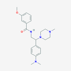 molecular formula C23H32N4O2 B2830405 N-{2-[4-(dimethylamino)phenyl]-2-(4-methylpiperazin-1-yl)ethyl}-3-methoxybenzamide CAS No. 946340-84-7