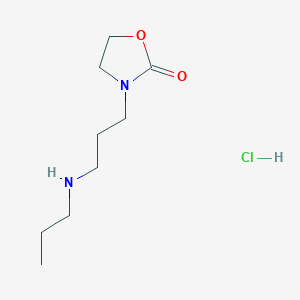molecular formula C9H19ClN2O2 B2830409 3-[3-(Propylamino)propyl]-1,3-oxazolidin-2-one;hydrochloride CAS No. 2377030-82-3