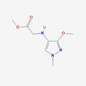 molecular formula C8H13N3O3 B2830422 Methyl 2-[(3-methoxy-1-methylpyrazol-4-yl)amino]acetate CAS No. 2247207-41-4