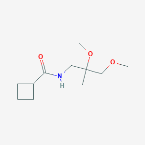 molecular formula C11H21NO3 B2830427 N-(2,3-dimethoxy-2-methylpropyl)cyclobutanecarboxamide CAS No. 2034397-32-3