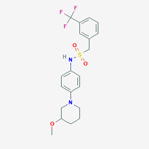 molecular formula C20H23F3N2O3S B2830444 N-[4-(3-methoxypiperidin-1-yl)phenyl]-1-[3-(trifluoromethyl)phenyl]methanesulfonamide CAS No. 2097857-04-8